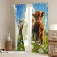 thumbnail image 3 of Erosebridal Cute Highland Cow Blackout Curtains Set of 2 (52x84 Each) for Kids, Vintage Windmill Daisy Window Curtains, 3 of 6