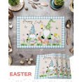 thumbnail image 6 of Easter Placemats Set of 4, Gnome Easter Eggs Bunny Placemat for Dining Table Decorations, Blue Check Plaid Place Mats, Spring Table Mats for Kitchen Dinner Seasonal Holiday Party Decor, 6 of 6