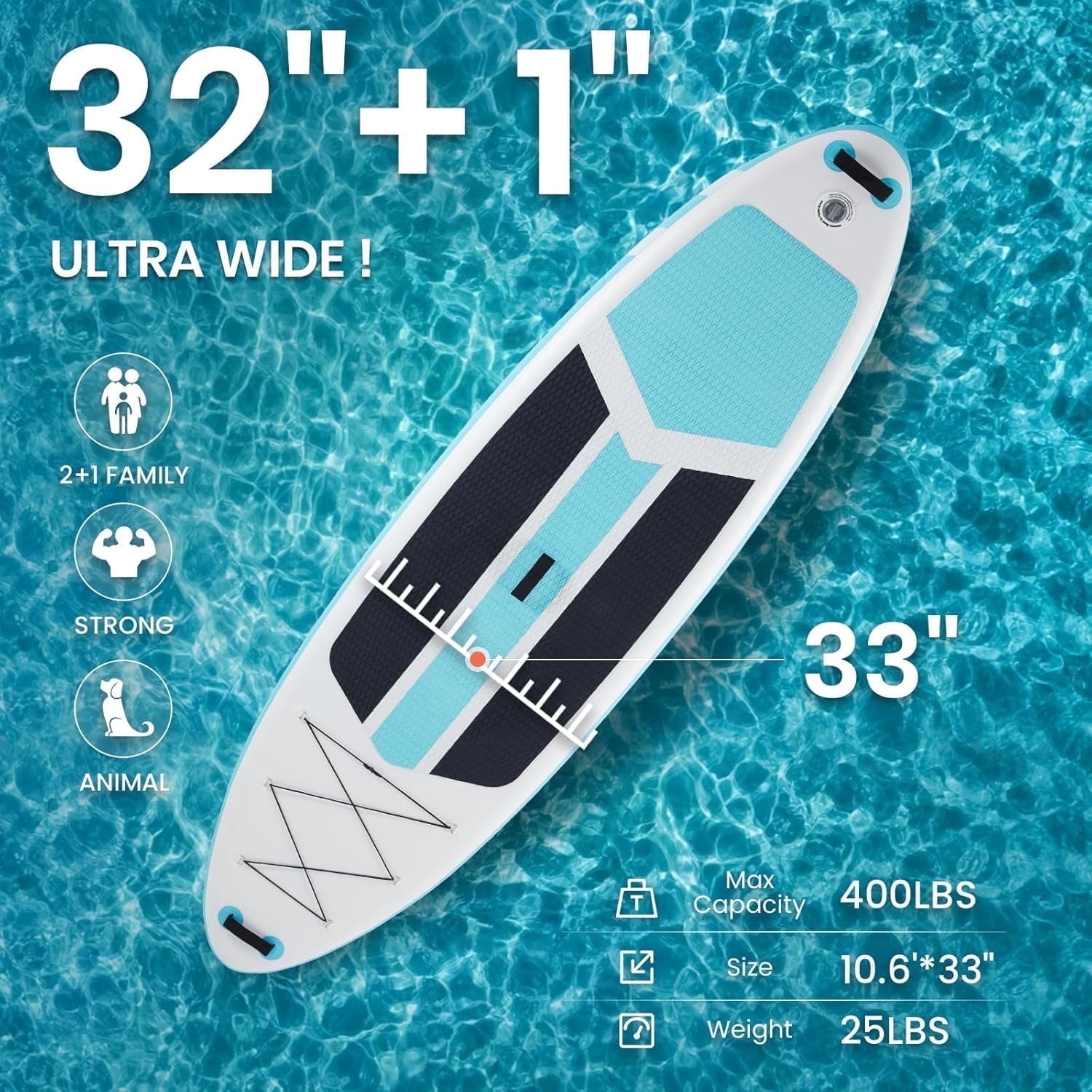 SHOUFTW Inflatable Stand Up Paddle Board with Premium SUP Paddleboard Accessories,2-in-1 Paddle,Wide Stable Design，Gray-Blue