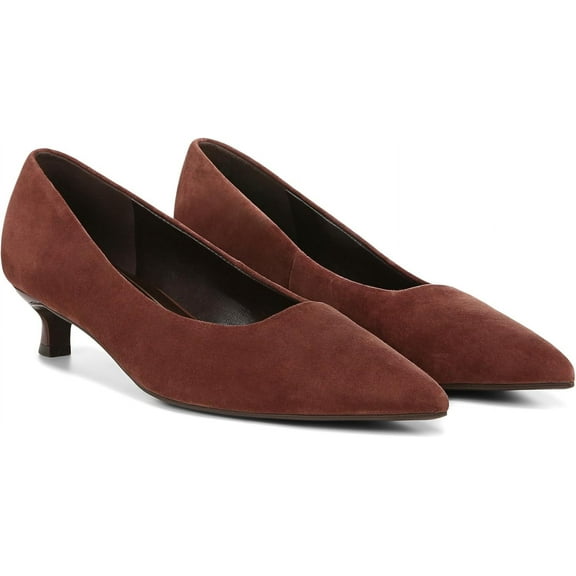 Naturalizer Women's Natalia Kitten Heel Pointed Toe Pump Cappuccino Brown Suede 7.5W