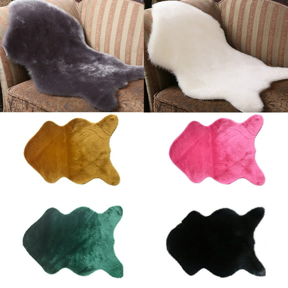 D-GROEE Fluffy Faux Fur Geometric Door Mat Floor Rug Carpet Living Room Bedroom Decor,40cm x 60cm