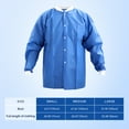 thumbnail image 2 of JMU Lab Coat, Plus SMS Jacket With 3 Pockets, Hip Length, 40g SMS, Dark Blue, Small, 10Pcs/Pack, 2 of 6