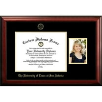 Campus Images TX948PGED-1411 11 x 14 in. University of Texas, San Antonio Gold Embossed Diploma Satin Mahogany Frame with 5 x 7 in. Portrait