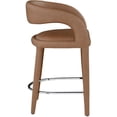 thumbnail image 4 of Meridian Furniture Sylvester Brown Vegan Leather Stool, 4 of 8