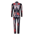 thumbnail image 7 of FASHOFT Adult Rose Skeleton Halloween Costumes Floral Bone Print Jumpsuit Cosplay Outfit Party Stage Performance Dress Up Halloween Costume 110, 7 of 7