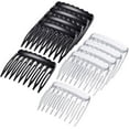 thumbnail image 4 of 24 Pieces Small Hair Side Combs Plastic French Teeth Hair Combs Hair Clip Comb DIY Bridal Wedding Veil Comb for Fine Hair and Most Hairstyles Black and Clear, 4 of 4