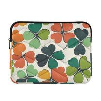 FORMRS 13-13.3 inch Laptop Sleeve Case Soft Carrying Quilted Computer Bag Cover, White Clover Pattern