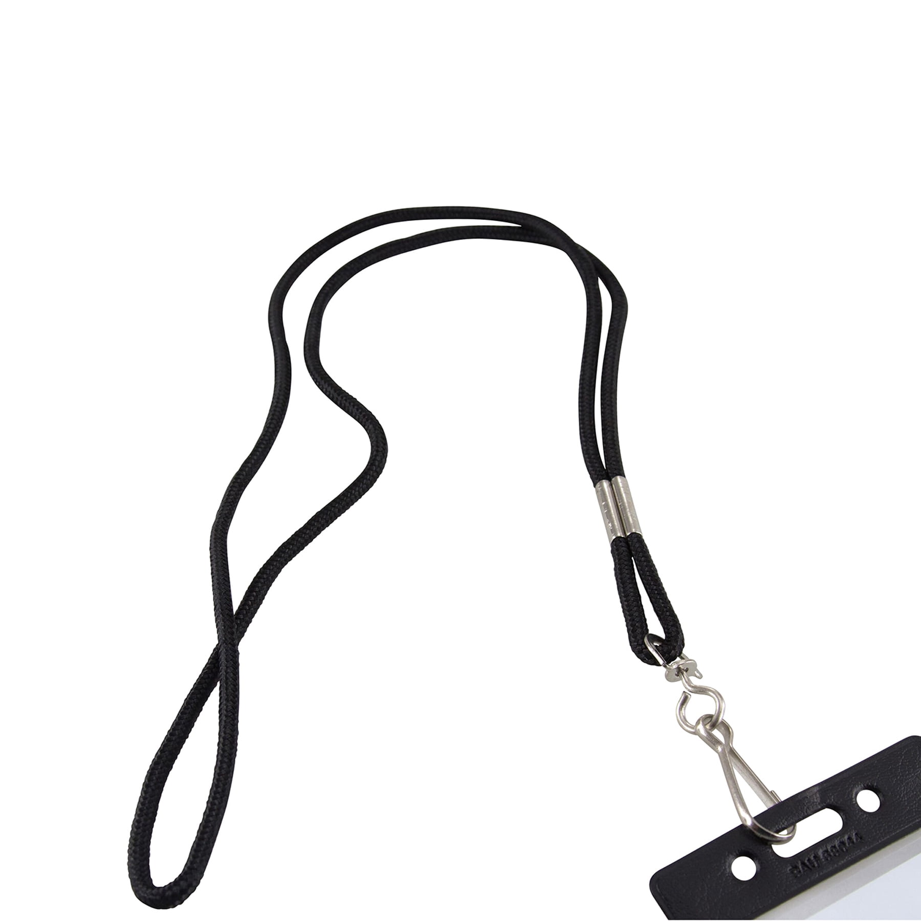 SICURIX Standard Lanyard, Rope Style, J Hook, Black, 12 Per Pack, 3 Packs