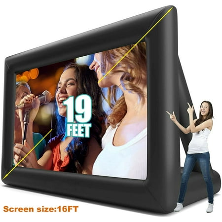 UPC: 0745499832106 | Urbanest 19 feet Inflatable Outdoor & Indoor Theater Projector Screen Set  16:9 Supports Front / Rear Projection  Screen size: 16feet