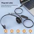 thumbnail image 3 of Auriculares USB MKJ con micrófono para PC portátil, cancelación de ruido, 3 of 7