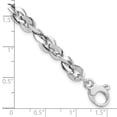 thumbnail image 3 of Diamond2Deal 14k White Gold Polished Link Chain Bracelet for Men 7.5", 3 of 7