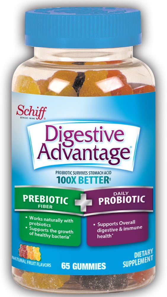 Digestive Advantage Probiotic Gummies Plus Fiber, 65 count Walmart