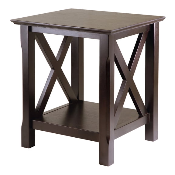 Winsome Wood Xola X Panel End Table, Cappuccino