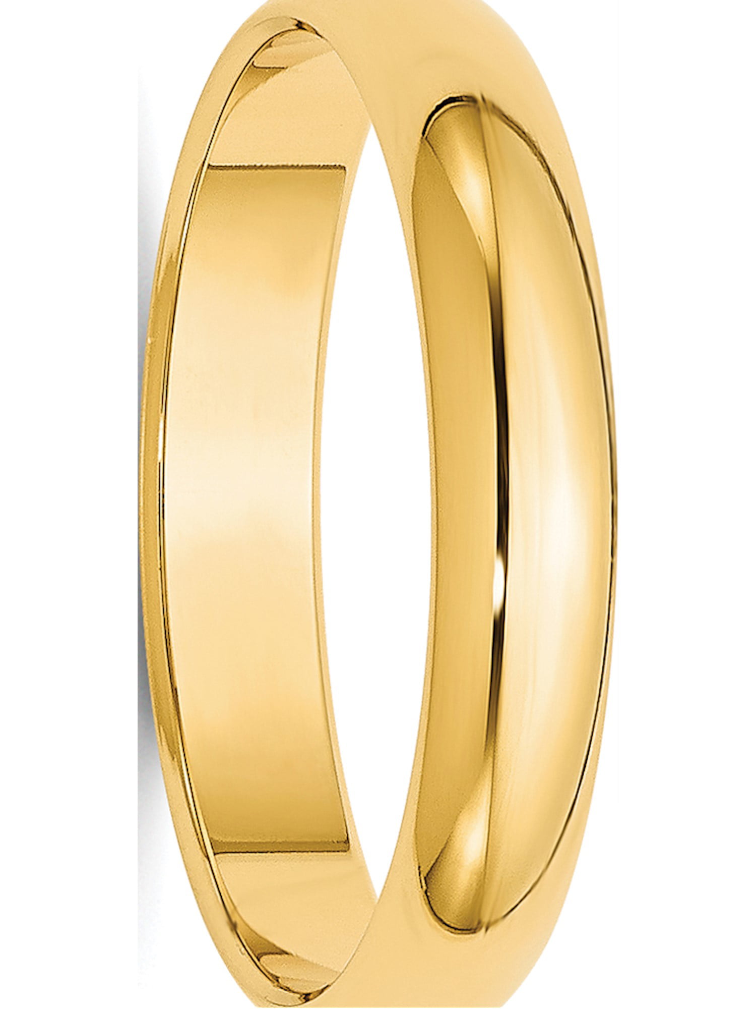 4mm Wide 14k Gold Plated Classic Comfort Fit Wedding Ring Band Size 4-13