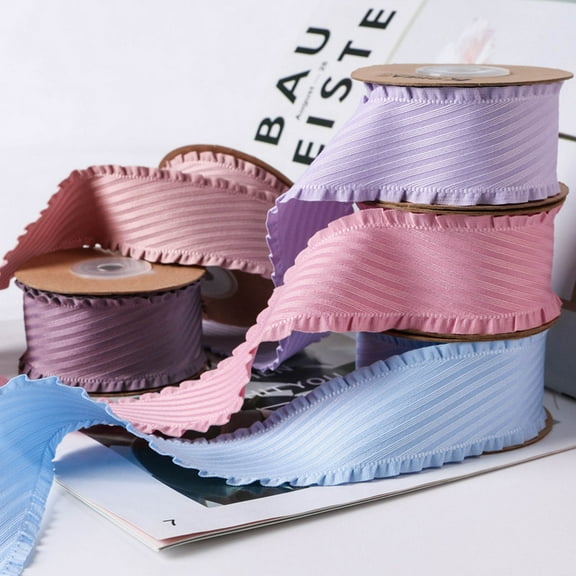Dserhfy Gift Wrapping Ribbon Twill Pattern Ruffled Edge Exquisite Cake Bouquet Flower Wrapping Ribbon Home Supply