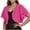 ZB-Hot Pink, variant on Meichang Womens Chiffon Cropped Cardigans Lightweight Short Sleeve Bolero Shrugs Solid Elegant Sheer Open Front Cardigans Tops White L