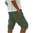 thumbnail image 4 of Miluxas Capris Pants for Women Summer Casual Loose Drawstring Elastic High Waist Straight Lounge Beach Cropped Trousers Green S(S), 4 of 8
