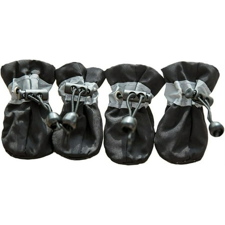 Dog Shoes Waterproof Dog Boots for Small Medium Large Dogs with Soft Anti-Slip Sole  Suitable for Rainy Weather Outdoor Walking  Adjustable Elastic Straps  Reflective at Night (Black  3)