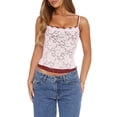 thumbnail image 3 of Lace Camisole for Women Tank Top Going Out Y2K Fashion Top Lace Crop Tops Summer Trendy Tops Pink L, 3 of 9
