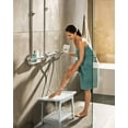 thumbnail image 7 of 21.8"W Shower Stool w/ Storage & Handles, Bathroom Bench Seat for Adults Elderly Seniors for Indoor or Outdoor Use, White, 7 of 7