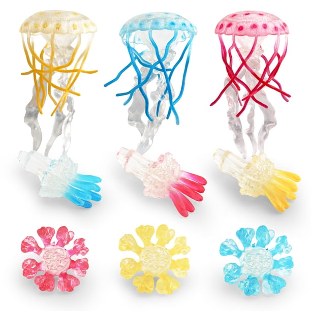 Juego de figuras de medusas, 9 piezas, criaturas realistas del océano y el mar