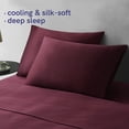 thumbnail image 3 of YNM Bamboo Bed Sheet Set, 500TC Fabric with 1 Pillowcases and Flat Sheet, Deep Pocket Fit 17'', Cooling and Silky-Soft Feel, Sweat Wicking, 3 Piece (Twin, Bamboo Rose Purple), 3 of 5