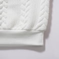 thumbnail image 4 of Dweltoz Mens Quarter Zip Pullover Sweater Knit Polo Long Sleeve Cable Ribbed Collar Cuffs Slim Fit Fall Winter Top,White M, 4 of 9