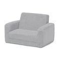 thumbnail image 4 of Delta Children Cozee Flip-Out Sherpa 2-in-1 Convertible Chair to Lounger for Kids, Grey, 4 of 15