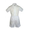 thumbnail image 2 of Baby Boys Toddler Formal Vest Shorts Suit Satin Vest Bow Tie 5pc White Set S-4T, 2 of 3
