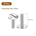 thumbnail image 3 of M3x14mm Extra Large Flat Head Slotted Screws, 8 Pack 304 Stainless Steel Bolts, 3 of 5