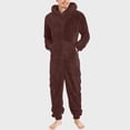 thumbnail image 1 of Pijama de una pieza con capucha y cremallera para hombre de Augper, cálido y polar, suave, para adultos, para invierno, 1 of 7