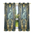 thumbnail image 6 of Yayeee Window Curtains Set of 2 for Living Room Light Filtering 63"x52", Green Celestial Serpent, 6 of 7