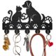 thumbnail image 1 of Colgador de llaves para pared con forma de gato y perro, 11,8 x 7,8 pulgadas, con forma de huella de pata de animal, con forma de corazón, para montar en la pared con 5 ganchos de aleación., 1 of 9