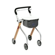 Let's Go Indoor Lightweight Mobility Walker Rollator-Color:Beech Veneer
