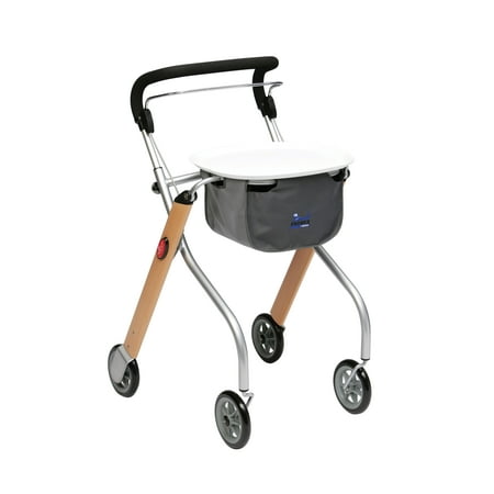 Let's Go Indoor Lightweight Mobility Walker Rollator-Color:Beech Veneer