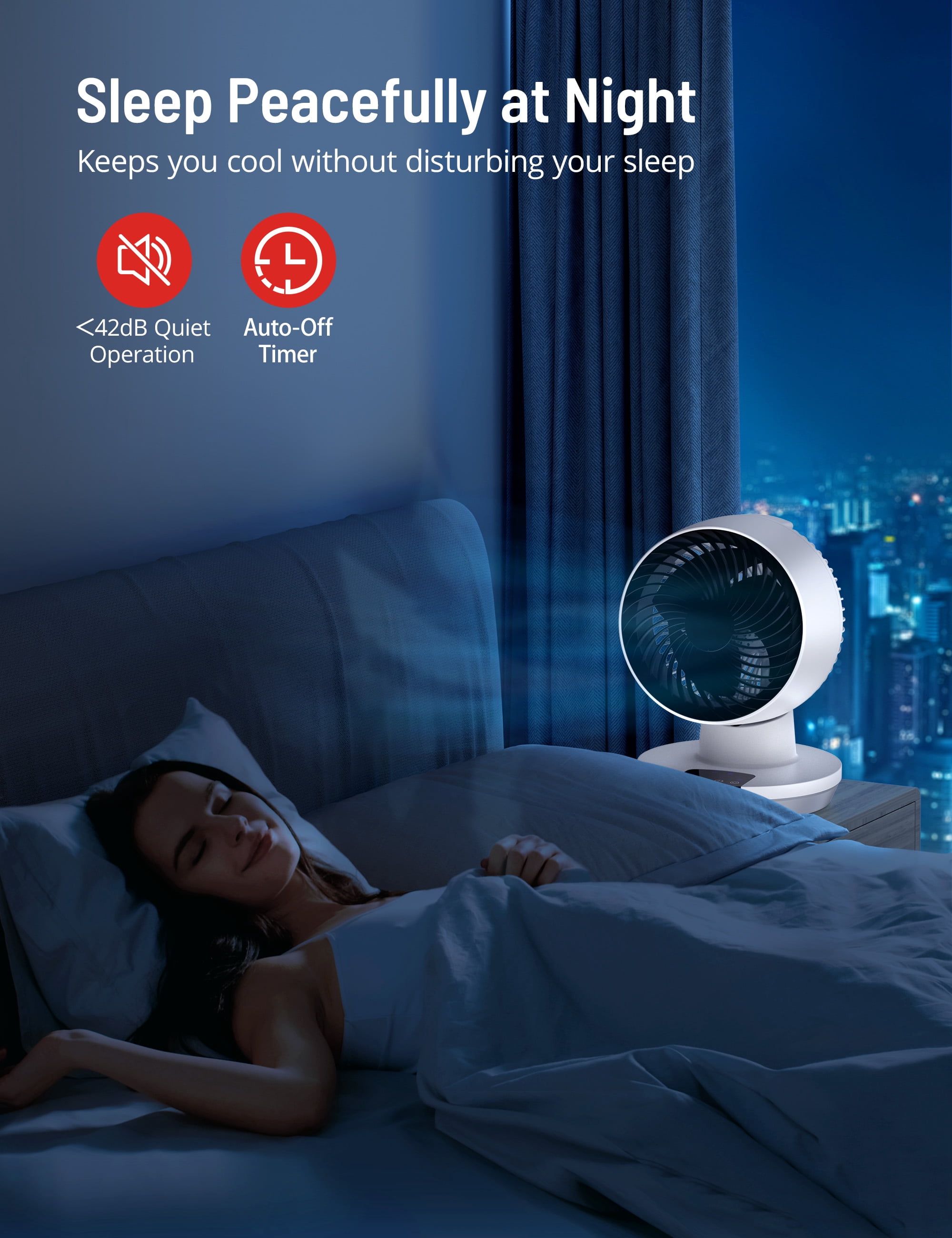 Taotronics Desk Fans for Home, Quiet Air Circulator Fans, 90°+70° Oscillating Fan with Remote, Fan for Home, Dorm