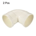 thumbnail image 3 of Uxcell 3" 90 Degree Elbow Hose Connector for Drain Tubes, Drip Systems, White 2 Pack, 3 of 5