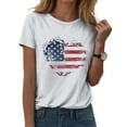 thumbnail image 2 of TOWED22 4th of July Shirts Women American Flag Patriotic Shirts USA Star Stripes Graphic T Shirt Short Sleeve Summer Tees(White,XXXL), 2 of 5