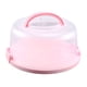 thumbnail image 3 of Caja portátil para guardar pasteles, bandeja para servir huevos, soporte para pasteles con tapa, recipiente para pasteles para Picnic, frutas, cocina , redondo rosa Macarena portador de pastel, 3 of 8