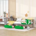 thumbnail image 3 of EUROCO Twin Size Daybed with Desk and Green Leaf Shelf and Drawers for Kids, Antique Gray, 3 of 15