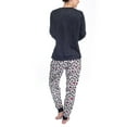 thumbnail image 2 of Hanes Women's Cozy Up Jogger 2 Piece Set Top and Jogger Pajamas, Black/Leopard, Large, 2 of 4