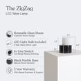 thumbnail image 3 of ZigZag 6" Black Marble LED Table Lamp with Crescent Moon Design, Rotatable Shade, 3 of 5