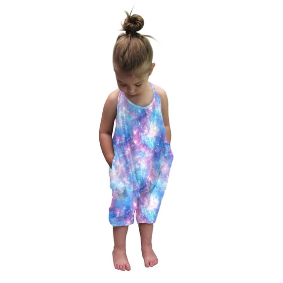 Sinhoon Baby Girl Sleeveless Backless Strap Print Romper Jumpsuit Playsuit