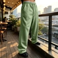 thumbnail image 5 of Hsovts Men's Baggy Sweatpants Drawstring Elastic Waist Rope Wide Leg Pants Unisex Breathable Oversized Streetwear Trousers Mint Green M, 5 of 8