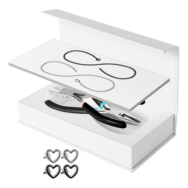 Kit de pulsera permanente, fabricación de pulseras para parejas, regalos informales, pulsera cerrada DIY para compromiso, Día de San Valentín, familia 1 negro 1 plateado