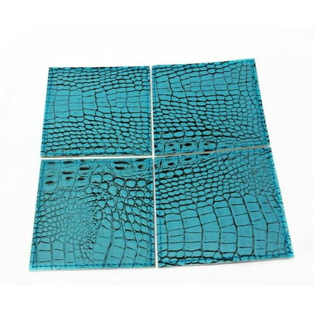 

Crock 4 x 4 in. Turquoise Blue Coaster - Set of 4