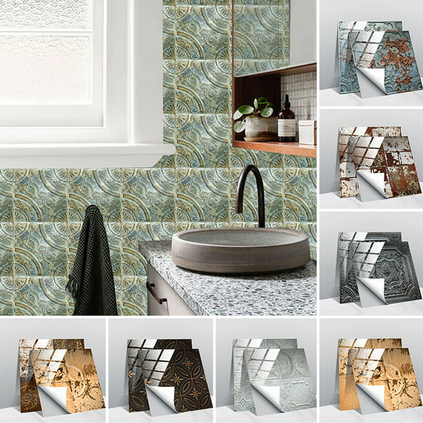 Cvlife L And Stick Tile Backsplash Waterproof Vinyl Wall Stickers For Kitchen Bathroom Com - Waterproof Vinyl Tile For Shower Walls