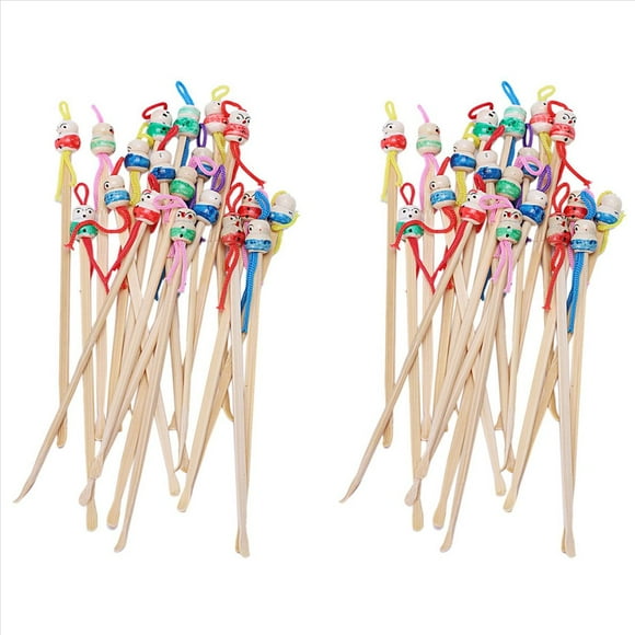 Bamboo Japanese Doll Ear Wax Pick Spoons Earwax Remover 40Pcs,40 x Bamboo Earpick,Random