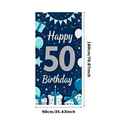 thumbnail image 3 of Navy Blue Happy 50 Birthday Banner with Glittery Numbers Balloons Stars and Gifts Party Decoration Background Backdrop for Photography Birthday Party Supplies Decor Props, 3 of 6