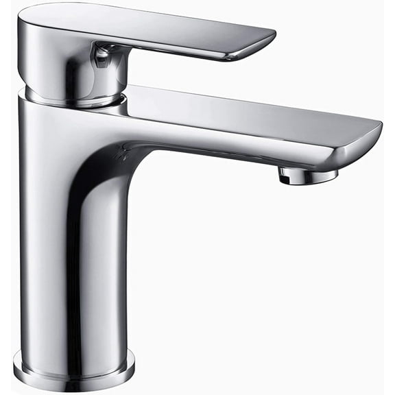 Blossom Single Handle Bathroom Sink Faucet, Modern Lavatory Tap with Water Hose - Chrome Finish
